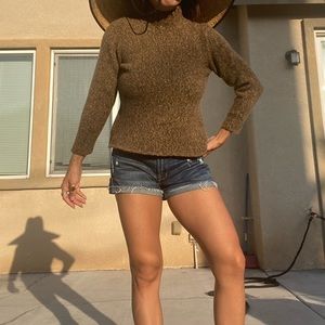 Nordstrom Dark Green Mock Neck Sweater Size M